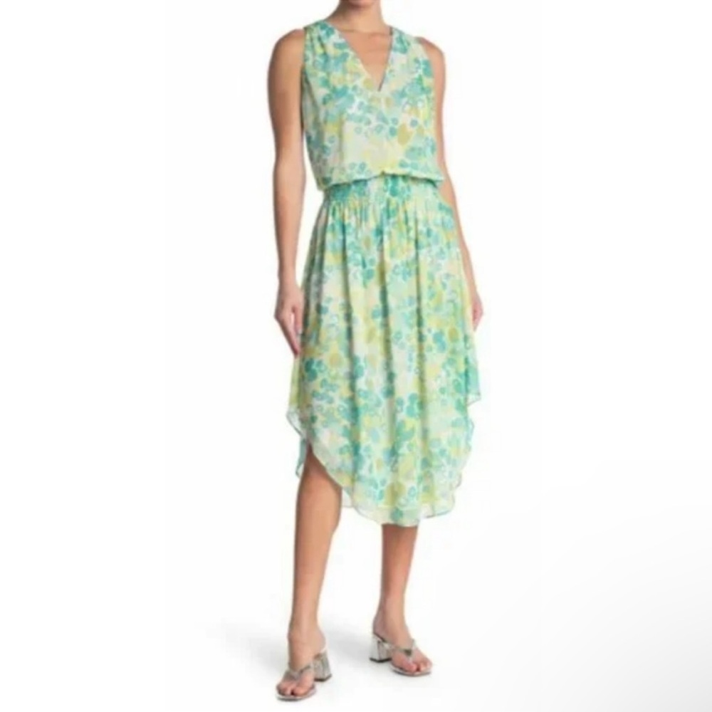 Ramy Brook Printed Hilda Dress size small‎ yellow and green. beautiful 😍
